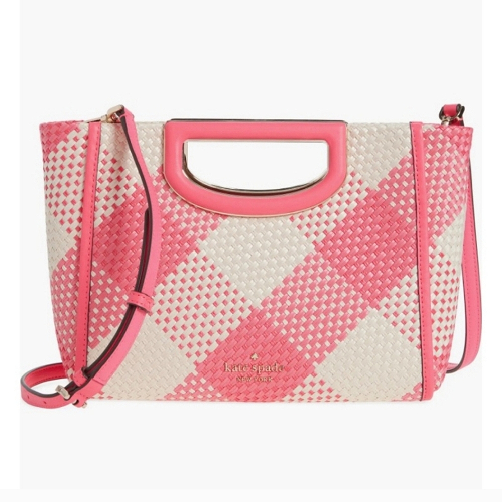 Kate Spade NY Alexia Oversized Woven Gingham Convertible Clutch Bag - Wild Rose